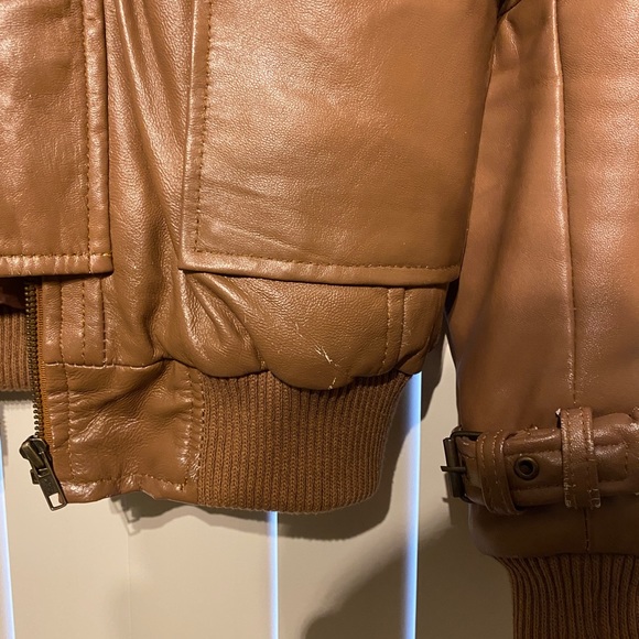 Mens Tan Leather Jacket - Picture 6 of 6